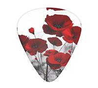 Púas de guitarra de amapola roja, clásicas, triangulares, bajo, acústicas y eléctricas, para guitarristas, 12 piezas