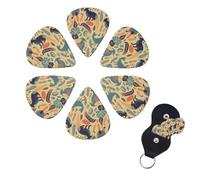 Púas de guitarra de animales australianos, paquete de 6 púas de celuloide de diferentes grosores con soporte para púas de guitarra, púa de guitarra personalizada para guitarra acústica, guitarra
