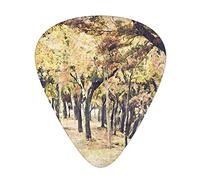 Púas de guitarra de árboles, paquete de 12 púas de guitarra universales ABS, pintura de árboles naturales de Nara Park de Japón, para guitarra acústica y eléctrica, color blanco