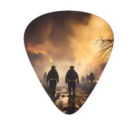 Púas de guitarra de bomberos que luchan contra incendios en tres grosores diferentes, adecuadas para guitarras eléctricas y guitarristas de banda