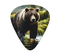 Púas de guitarra de Brown Bear Pounce, finas, medianas, pesadas, 12 piezas, adecuadas para guitarra, bajo, guitarra eléctrica, ukelele, púas de guitarra resistentes al desgaste,
