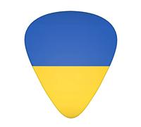 Púas de guitarra de celuloide Accesorios de guitarra Púas de guitarra para guitarra acústica, guitarra eléctrica, bajo Paquete de 12 (bandera de país de Ucrania)