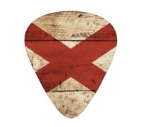 Púas de guitarra de celuloide con diseño de bandera del estado de Alabama en grano de madera vieja para bajo acústico, púas de guitarra con caja organizadora