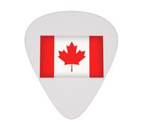 Púas de guitarra de celuloide con estampado de bandera canadiense para bajo acústico, púas de guitarra con caja organizadora
