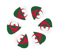 Púas de guitarra de celuloide con estampado de bandera de Argelia para bajo acústico, púas de guitarra con caja organizadora