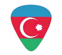 Púas de guitarra de celuloide con estampado de bandera de Azerbaiyán para bajo acústico, púas de guitarra con caja organizadora
