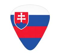 Púas de guitarra de celuloide con estampado de bandera de Eslovaquia para bajo acústico, púas de guitarra con caja organizadora
