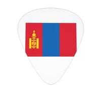 Púas de guitarra de celuloide con estampado de bandera de Mongolia para bajo acústico, púas de guitarra con caja organizadora