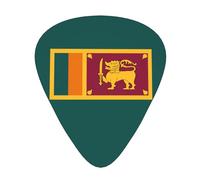 Púas de guitarra de celuloide con estampado de bandera de Sri Lanka para bajo acústico, púas de guitarra con caja organizadora