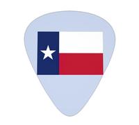 Púas de guitarra de celuloide con estampado de la bandera del estado de Texas para bajo acústico, púas de guitarra con caja organizadora
