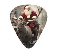 Púas de guitarra de celuloide con estampado de Papá Noel para bajo acústico, púas de guitarra con caja organizadora