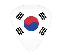 Púas de guitarra de celuloide con impresión de bandera de la República de Corea para bajo acústico, púas de guitarra con caja organizadora
