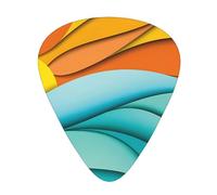 Púas de guitarra de color a la moda Sunset And Sunrise With Ocean Sea Waves, paquete de 12 unidades, para guitarra acústica, guitarra eléctrica, ukelele