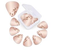 Púas de guitarra de color oro rosa, paquete de 12 púas de celuloide de diferentes grosores con caja de almacenamiento de púas de guitarra, púa de guitarra personalizada para púas de guitarra acústica