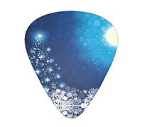Púas de guitarra de copo de nieve de Navidad azul, clásicas, triangulares, bajo, acústicas y eléctricas, para guitarristas, 12 piezas