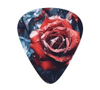 Púas de guitarra de cristal rojo rosa en tres grosores diferentes, adecuadas para guitarras eléctricas y guitarristas de banda