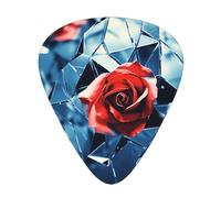 Púas de guitarra de cristal rojo rosa en tres grosores diferentes, adecuadas para guitarras eléctricas y guitarristas de banda