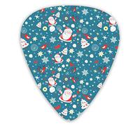 Púas de guitarra de dibujos animados Happy Santa Claus 12 piezas de púas de ukelele que incluyen 0,46 mm 0,71 mm 0,96 mm