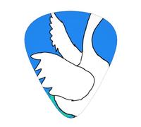 Púas de guitarra de ganso blanco con alas en tamaños finos, medianos y gruesos, juego de 12 piezas, adecuado para guitarra eléctrica y varios instrumentos