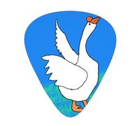 Púas de guitarra de ganso blanco con alas resistentes al desgaste para guitarra, bajo, guitarra eléctrica, ukelele, finas, medianas, pesadas, 12 piezas