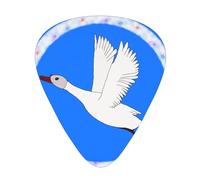 Púas de guitarra de ganso blanco volador resistentes al desgaste para guitarra, bajo, guitarra eléctrica, ukelele, finas, medianas, pesadas, 12 púas de guitarra