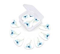 Púas de guitarra de garabato continuo, paquete de 12 púas universales de guitarra ABS, patrón de garabato continuo con motivo de superposición retro, para guitarra acústica y eléctrica, verde oscuro