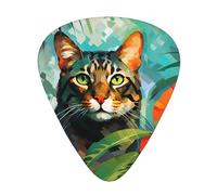 Púas de guitarra de gato pintadas al óleo en tamaños finos, medianos y gruesos, juego de 12 piezas, adecuadas para guitarra eléctrica y varios instrumentos