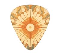 Púas de guitarra de girasoles estampados en tamaños finos, medianos y gruesos, juego de 12 piezas, adecuadas para guitarra eléctrica y varios instrumentos