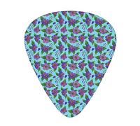 Púas de guitarra de hojas asiáticas, paquete de 12 púas universales de guitarra ABS, composición de flores coloridas, patrón de flora de las tierras orientales del mundo, para guitarra acústica y eléc