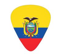 Púas de guitarra de la bandera de Ecuador, paquete de 12 púas de guitarra resistentes al desgaste para guitarra, bajo, guitarra eléctrica, ukelelele, finas, medianas y pesadas