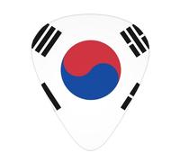 Púas de guitarra de la bandera de la República de Corea, paquete de 12 púas de guitarra resistentes al desgaste para guitarra, bajo, guitarra eléctrica, ukelele, finas, medianas y pesadas