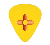 Púas de guitarra de la bandera de Nuevo México en tamaños finos, medianos y gruesos, juego de 12 piezas, adecuadas para guitarra eléctrica y varios instrumentos