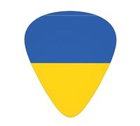 Púas de guitarra de la bandera de Ucrania, finas, medianas, pesadas, 12 piezas, adecuadas para guitarra, bajo, guitarra eléctrica, ukelele, púas de guitarra resistentes al desgaste,