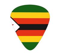 Púas de guitarra de la bandera de Zimbabwe en tamaños finos, medianos y gruesos, juego de 12 piezas, adecuado para guitarra eléctrica y varios instrumentos