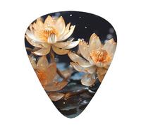 Púas de guitarra de loto blanco bohemio, púas de celuloide de alta calidad para una mejor jugabilidad y tono.