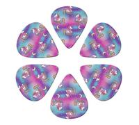 Púas de guitarra de lujo Unicorn (paquete de 6), calibres finos, medianos y gruesos (0,46 mm, 0,71 mm y 0,96 mm) para guitarra eléctrica, acústica, bajo y mandolina.