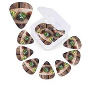 Púas de guitarra de madera para suculentas, paquete de 12 púas de celuloide de diferentes grosores con caja de almacenamiento de púas de guitarra, púa de guitarra personalizada para púas de guitarra