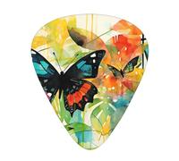 Púas de guitarra de mariposa al óleo sobre lienzo en tamaños finos, medianos y gruesos, juego de 12 piezas, adecuadas para guitarra eléctrica y varios instrumentos