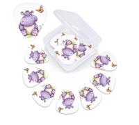 Púas de guitarra de mariposa e hipopótamo, paquete de 12 púas de celuloide de diferentes grosores con caja de almacenamiento de púas de guitarra, púa de guitarra personalizada para púas de guitarra