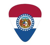 Púas de guitarra de Missouri State Flag en tamaños finos, medianos y gruesos, juego de 12 piezas, adecuadas para guitarra eléctrica y varios instrumentos
