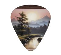 Púas de guitarra de montañas y ríos distantes en tamaños finos, medianos y gruesos, juego de 12 piezas, adecuadas para guitarra eléctrica y varios instrumentos