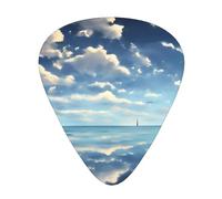 Púas de guitarra de nubes blancas sobre el mar en tres grosores diferentes, adecuadas para guitarras eléctricas y guitarristas de banda
