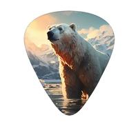 Púas de guitarra de oso polar en invierno en tamaños finos, medianos y gruesos, juego de 12 piezas, adecuado para guitarra eléctrica y varios instrumentos