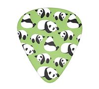 Púas de guitarra de panda de fondo verde, clásicas, triangulares, bajo, acústica y eléctrica, para guitarristas, 12 piezas