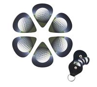 Púas de guitarra de pelota de golf, paquete de 6 púas de celuloide de diferentes grosores con soporte para púas de guitarra, púa de guitarra personalizada para guitarra acústica, guitarra eléctrica,