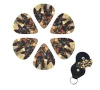 Púas de guitarra de perro pastor alemán, paquete de 6, 3 púas de guitarra de celuloide de diferentes grosores con soporte para púas de guitarra, púa de guitarra personalizada para guitarra acústica,