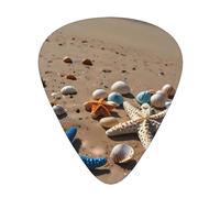 Púas de guitarra de playa de estrellas de mar en tamaños finos, medianos y gruesos, juego de 12 piezas, adecuadas para guitarra eléctrica y varios instrumentos