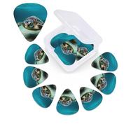 Púas de guitarra de tortuga marina de buceo, paquete de 12 púas de guitarra de celuloide de diferentes grosores con caja de almacenamiento de púas de guitarra, púa de guitarra personalizada para púas