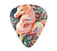 Púas de guitarra de unicornio con corte de papel rosa, púas de celuloide de alta calidad para mejorar la jugabilidad y el tono.