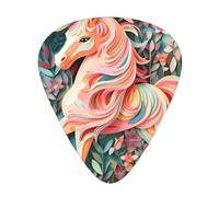 Púas de guitarra de unicornio de corte de papel rosa en tamaños finos, medianos y gruesos, juego de 12 piezas, adecuadas para guitarra eléctrica y varios instrumentos